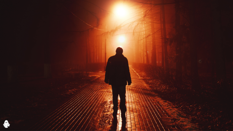 creepy man walking down street